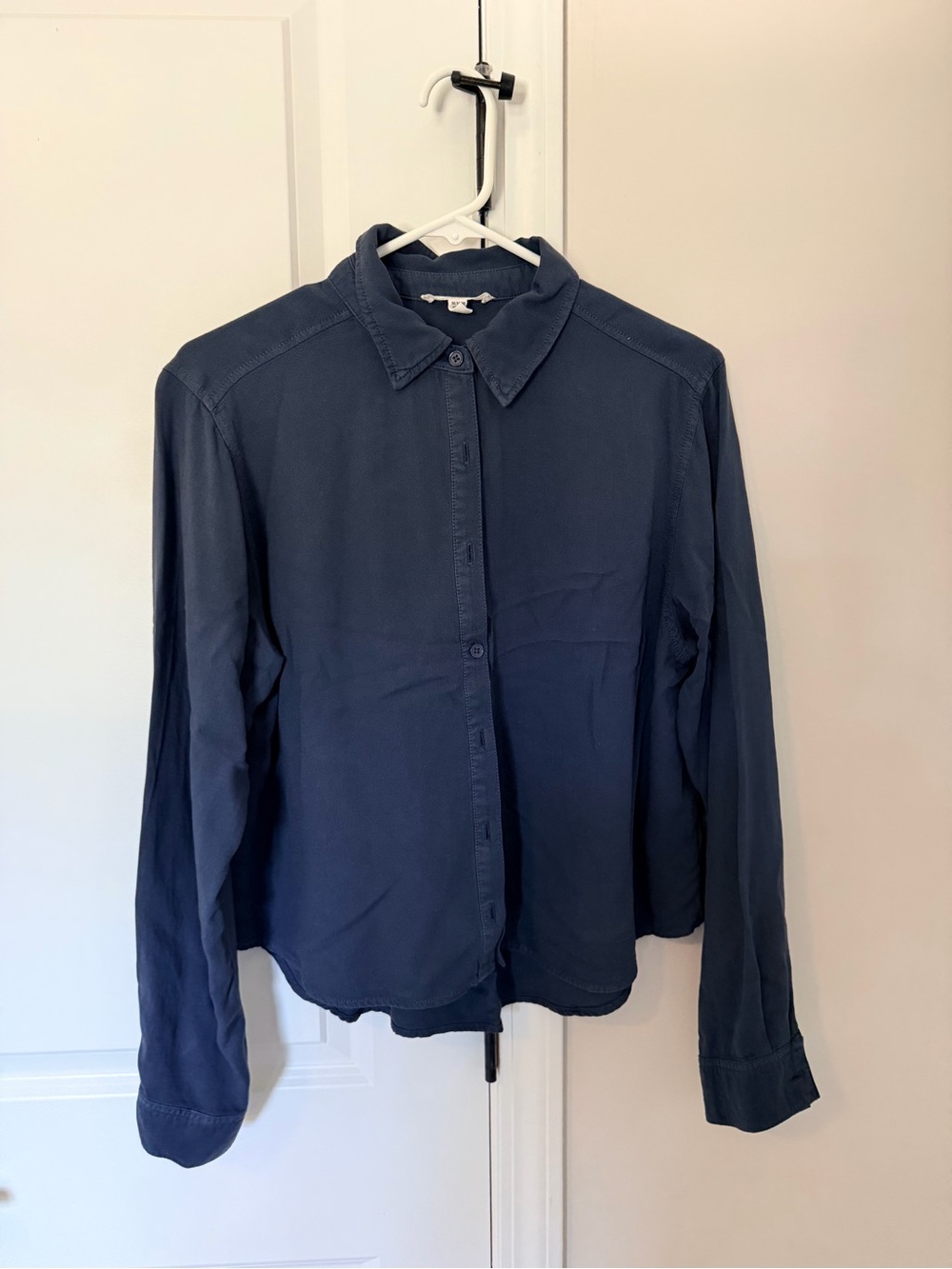 Ladies Splendid Navy Button-Up Shirt - Long Sleeve